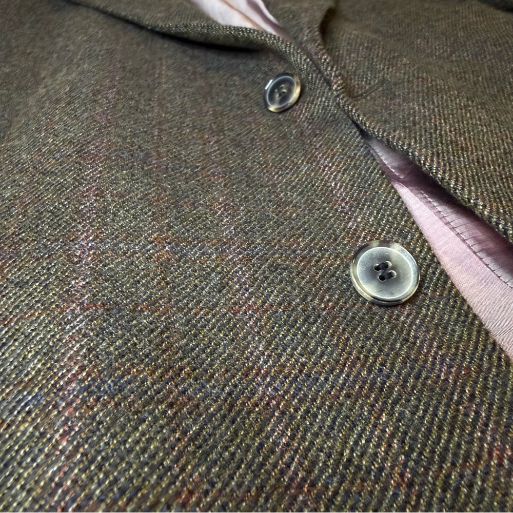 Hugo Boss Rossellini Tweed Jacket 42R 52 Brown Checkered Sport Coat Wool Blazer